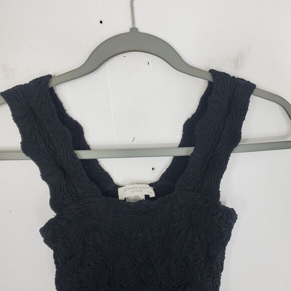 Altard State Tank Top Square Neck Textured Gauze Sunburst Basic Goth Womens S - Picture 2 of 8